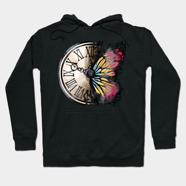 Time flies with a butterfly Hoodie by Life2LiveDesign